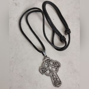 Sterling Silver Celtic Cross Pendant Necklace